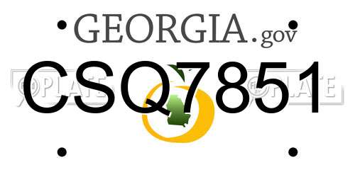 CSQ7851 Georgia License Plate