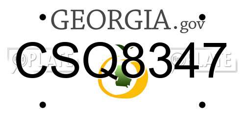 CSQ8347 Georgia License Plate