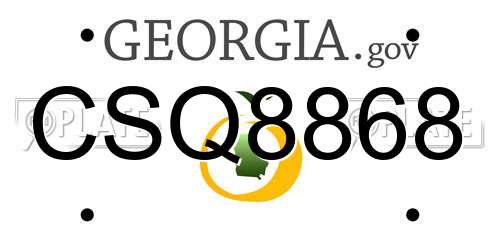 CSQ8868 Georgia License Plate