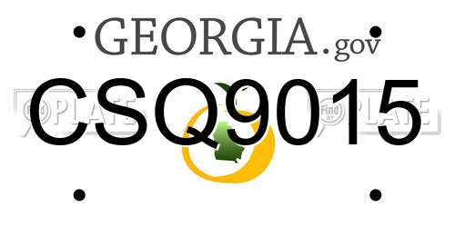 CSQ9015 Georgia License Plate