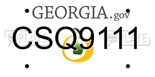 CSQ9111 Georgia License Plate