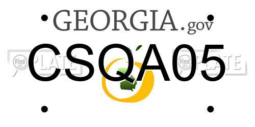 CSQA05 Georgia License Plate