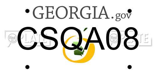 CSQA08 Georgia License Plate