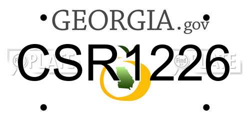 CSR1226 Georgia License Plate