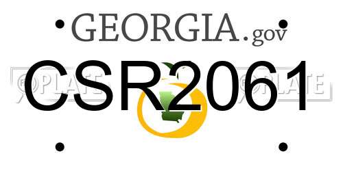 CSR2061 Georgia License Plate