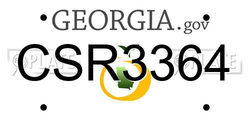 CSR3364 Georgia License Plate