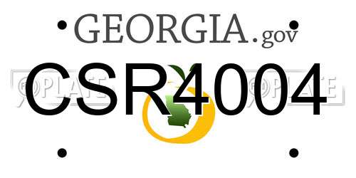 CSR4004 Georgia License Plate