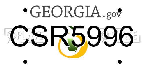 CSR5996 Georgia License Plate
