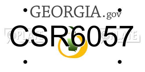 CSR6057 Georgia License Plate