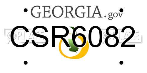 CSR6082 Georgia License Plate