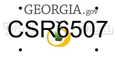 CSR6507 Georgia License Plate
