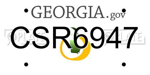 CSR6947 Georgia License Plate