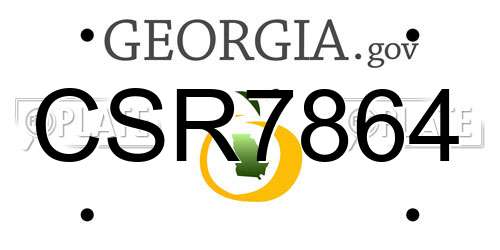 CSR7864 Georgia License Plate