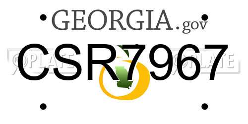 CSR7967 Georgia License Plate