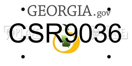 CSR9036 Georgia License Plate