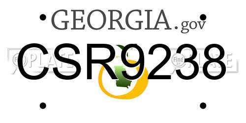 CSR9238 Georgia License Plate