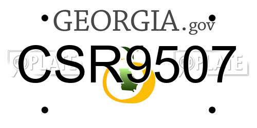 CSR9507 Georgia License Plate