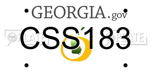 CSS183 Georgia License Plate