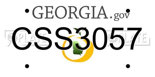 CSS3057 Georgia License Plate