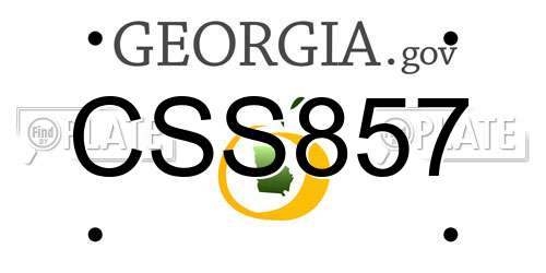 CSS857 Georgia License Plate