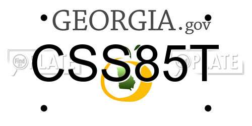 CSS85T Georgia License Plate