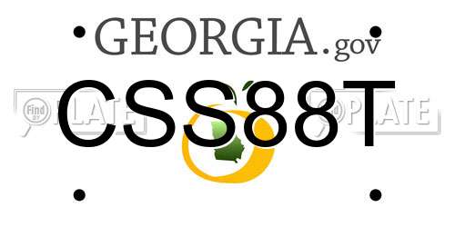 CSS88T Georgia License Plate