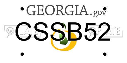 CSSB52 Georgia License Plate