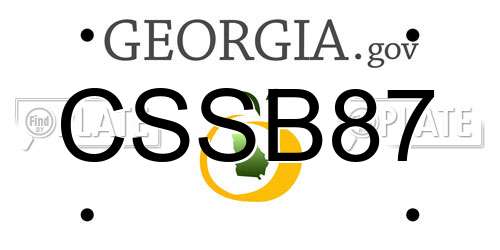 CSSB87 Georgia License Plate
