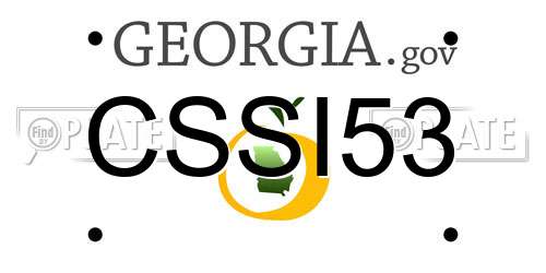 CSSI53 Georgia License Plate