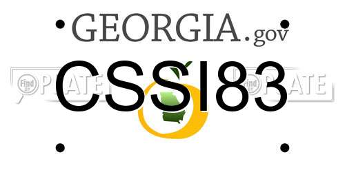 CSSI83 Georgia License Plate