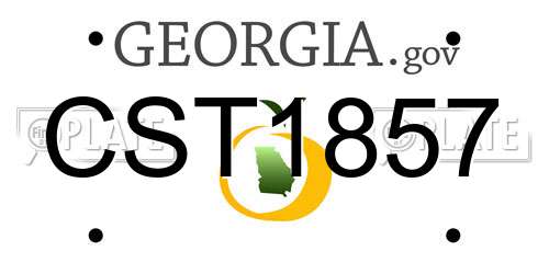 CST1857 Georgia License Plate