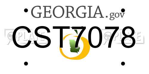 CST7078 Georgia License Plate