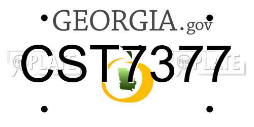 CST7377 Georgia License Plate