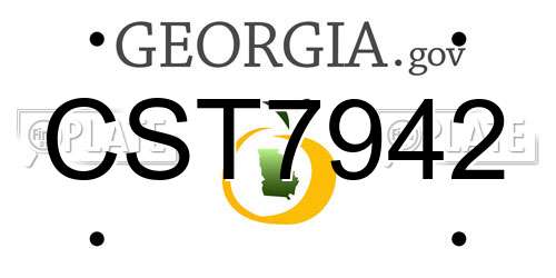 CST7942 Georgia License Plate