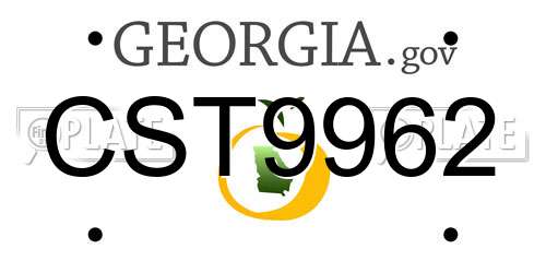 CST9962 Georgia License Plate
