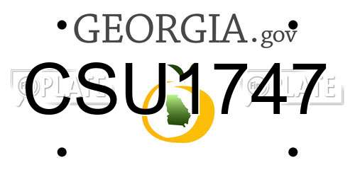 CSU1747 Georgia License Plate