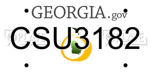 CSU3182 Georgia License Plate