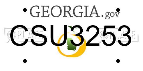 CSU3253 Georgia License Plate