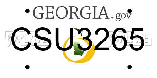 CSU3265 Georgia License Plate