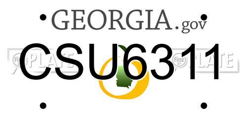 CSU6311 Georgia License Plate