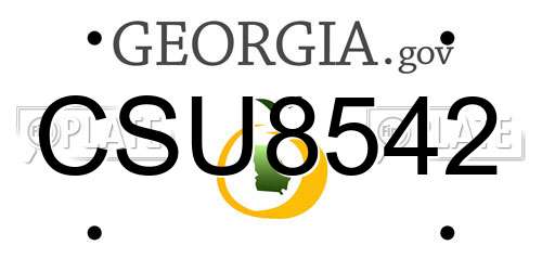 CSU8542 Georgia License Plate
