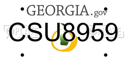 CSU8959 Georgia License Plate