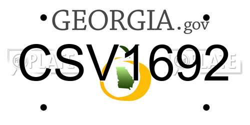 CSV1692 Georgia License Plate