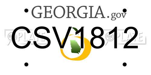 CSV1812 Georgia License Plate