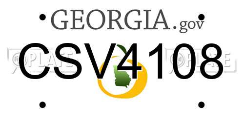 CSV4108 Georgia License Plate