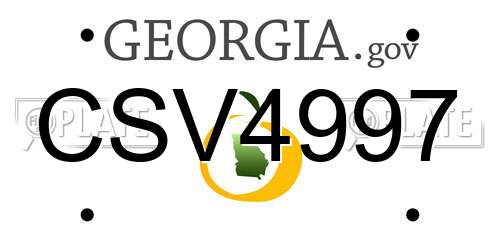CSV4997 Georgia License Plate