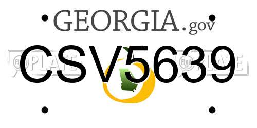 CSV5639 Georgia License Plate
