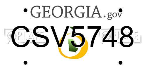 CSV5748 Georgia License Plate