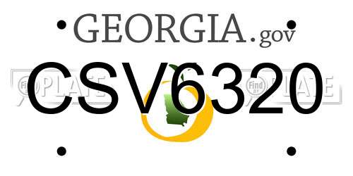 CSV6320 Georgia License Plate