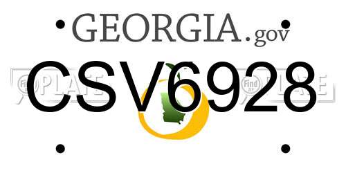 CSV6928 Georgia License Plate